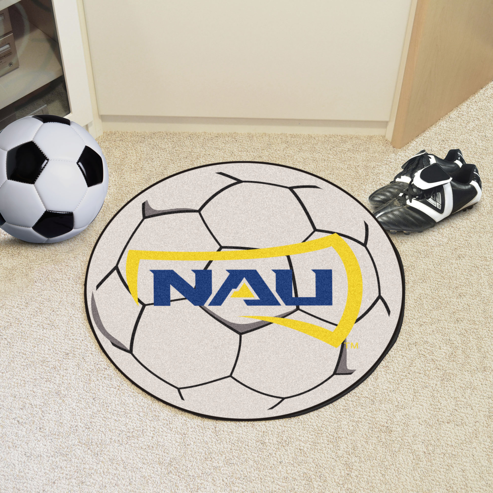 Northern Arizona University Ball Shaped Area Rugs (Ball Shaped Area Rugs: Soccer Ball)