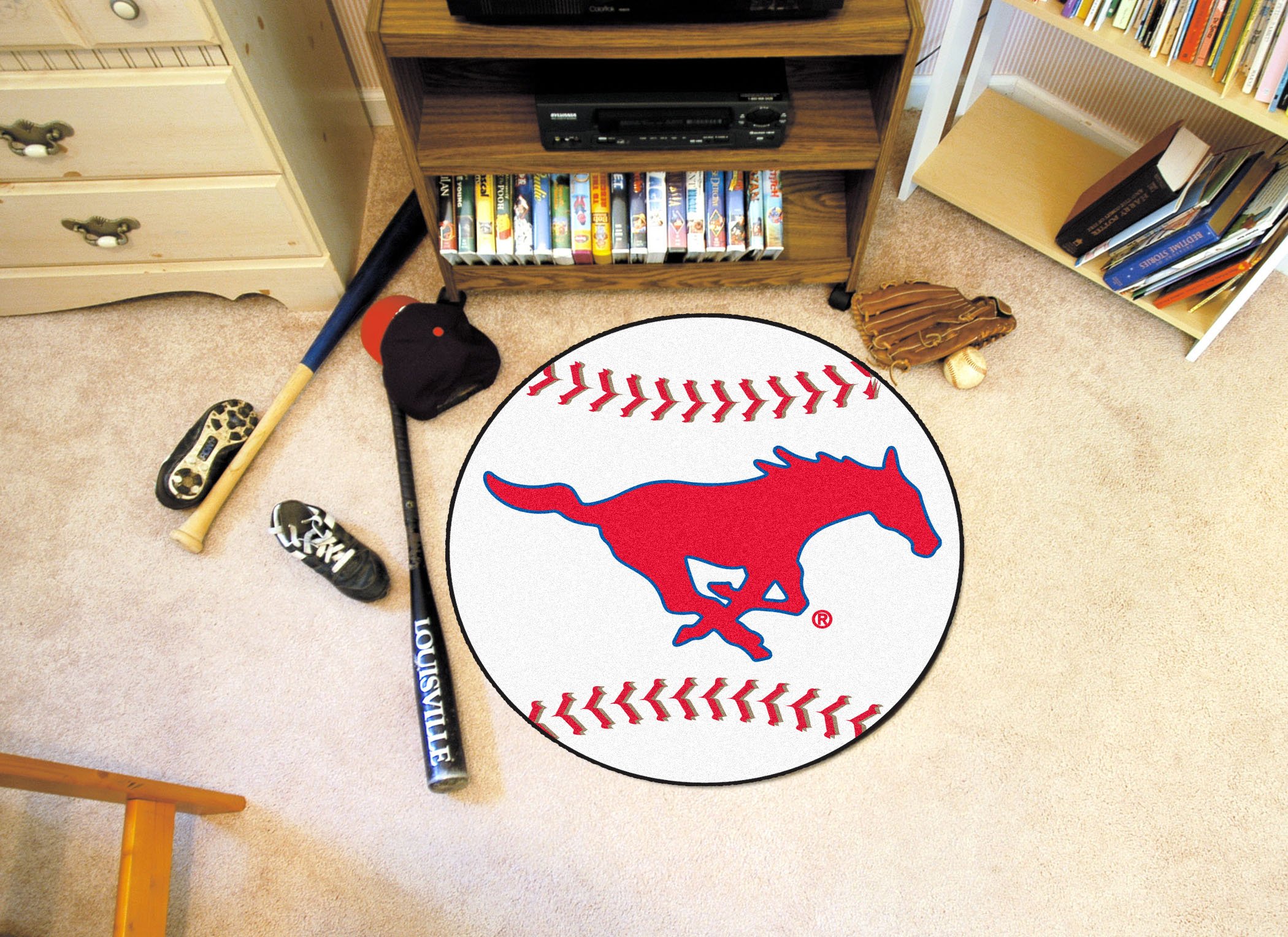 Southern Methodist University Ball-Shaped Area Rugs (Ball Shaped Area Rugs: Baseball)