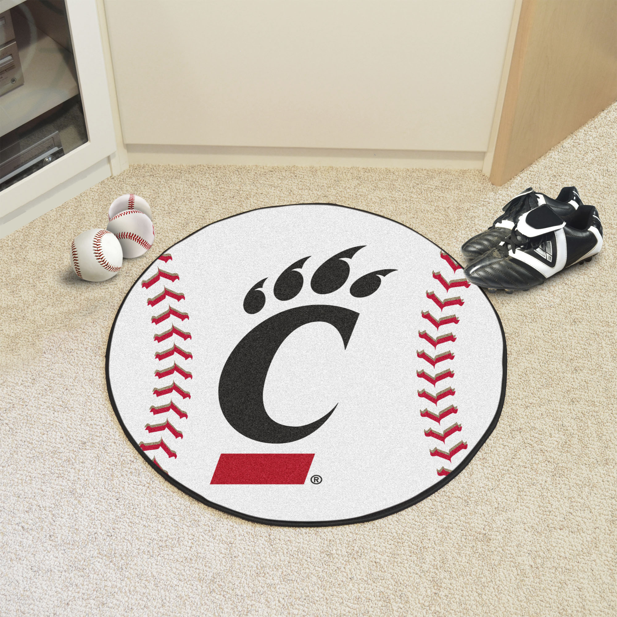 University of Cincinnati Ball Shaped Area Rugs (Ball Shaped Area Rugs: Baseball)