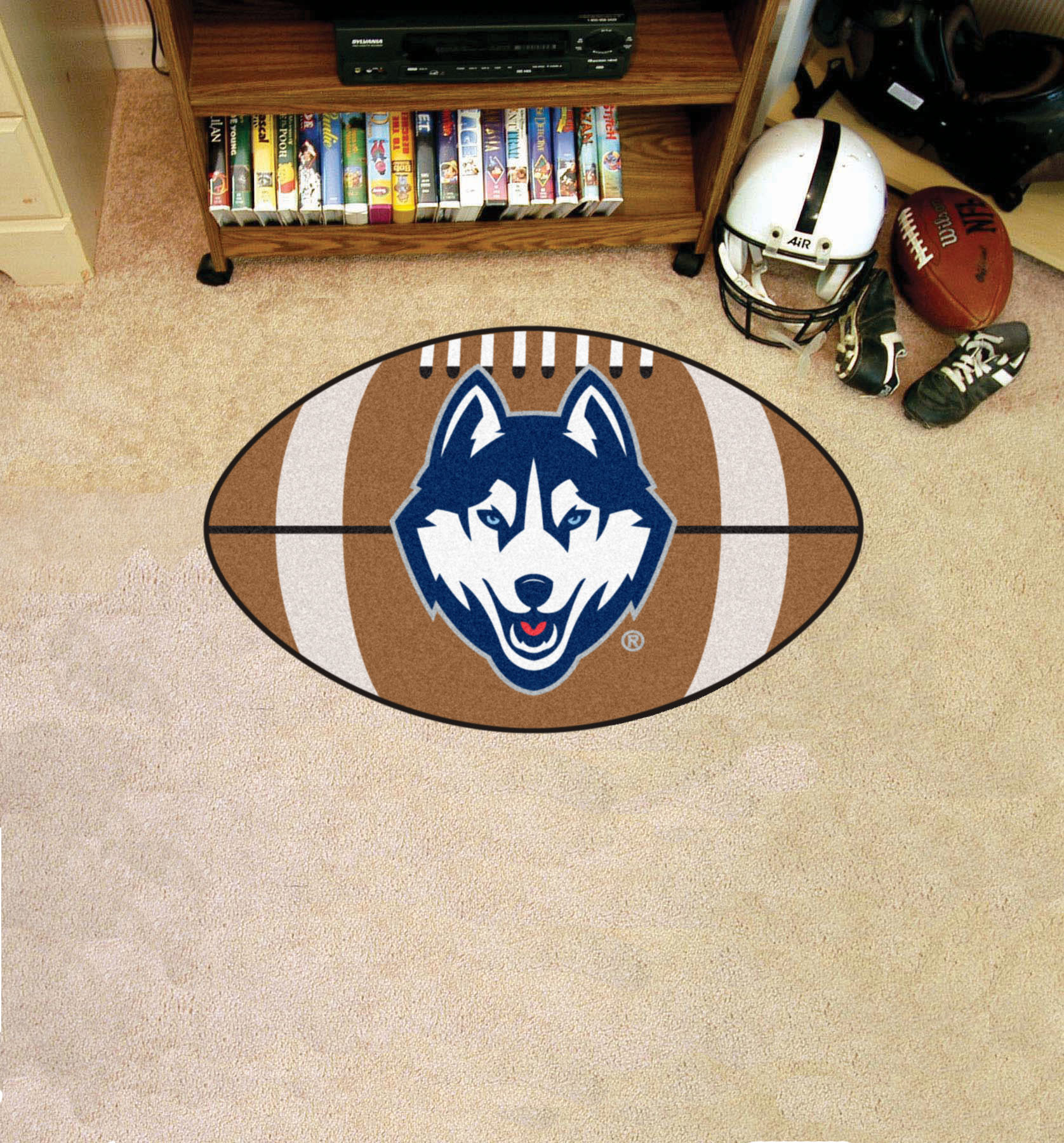 University of Connecticut Ball Shaped Area Rugs (Ball Shaped Area Rugs: Football)