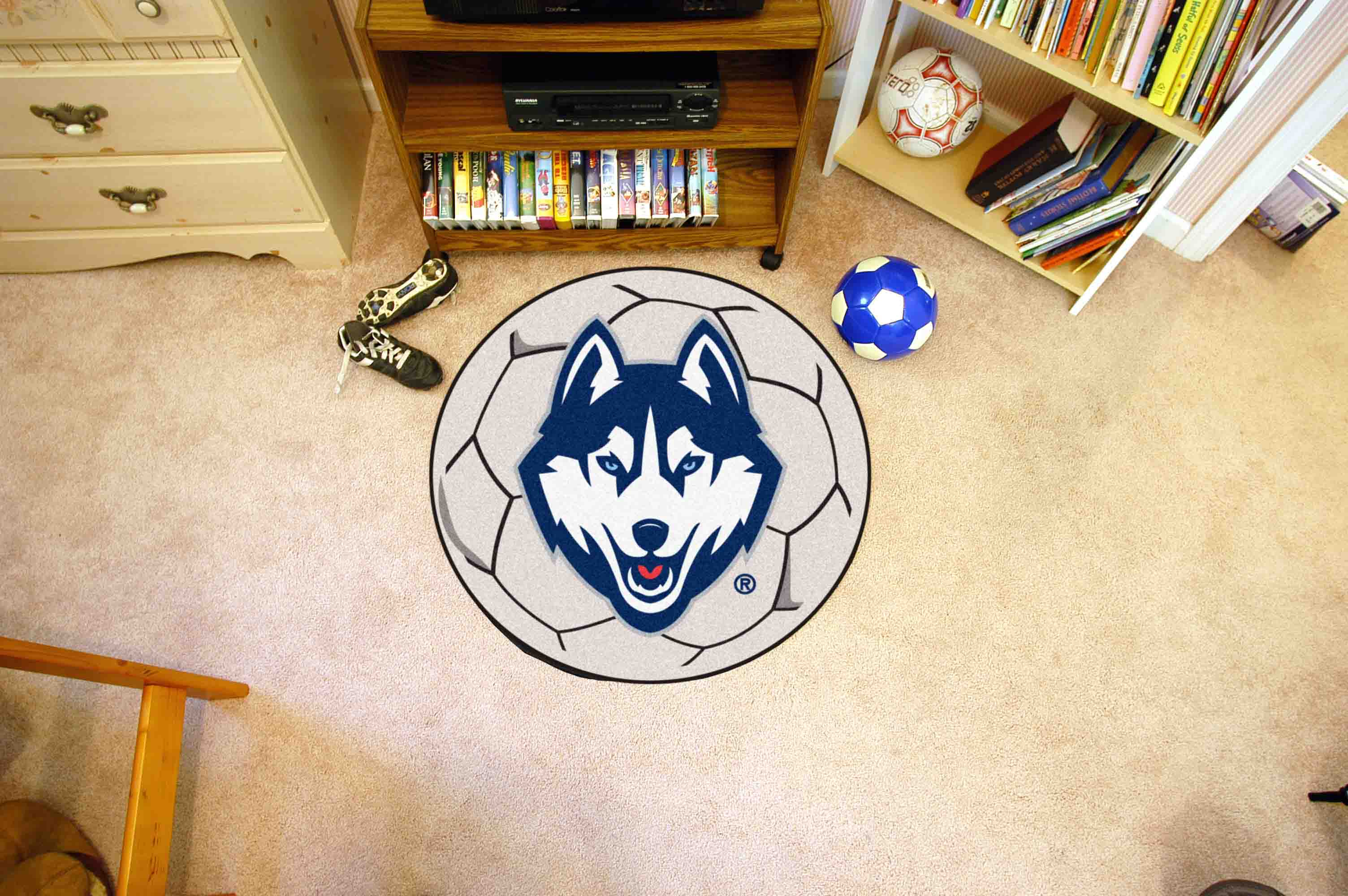 University of Connecticut Ball Shaped Area Rugs (Ball Shaped Area Rugs: Soccer Ball)
