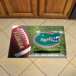 University of Florida Scrapper Doormat - 19" x 30" Rubber (Field & Logo: Football Field)