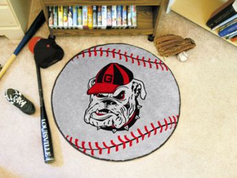University of Georgia Bulldog Ball Shaped Area Rugs (Ball Shaped Area Rugs: Baseball)