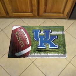 University of Kentucky Scrapper Doormat - 19" x 30" Rubber (Field & Logo: Football Field)