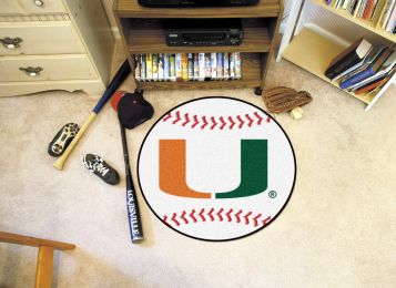 University of Miami Logo Ball Shaped Area Rugs (Ball Shaped Area Rugs: Baseball)