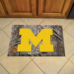 University of Michigan Scrapper Doormat - 19" x 30" Rubber (Field & Logo: Camo & Logo)