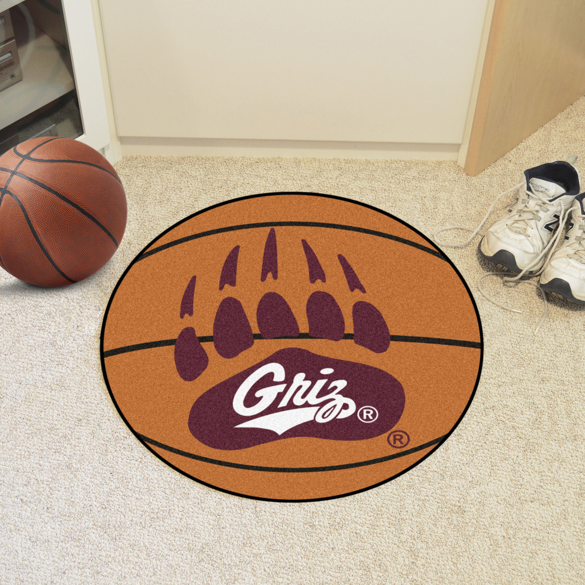 University of Montana Ball Shaped Area rugs (Ball Shaped Area Rugs: Basketball)