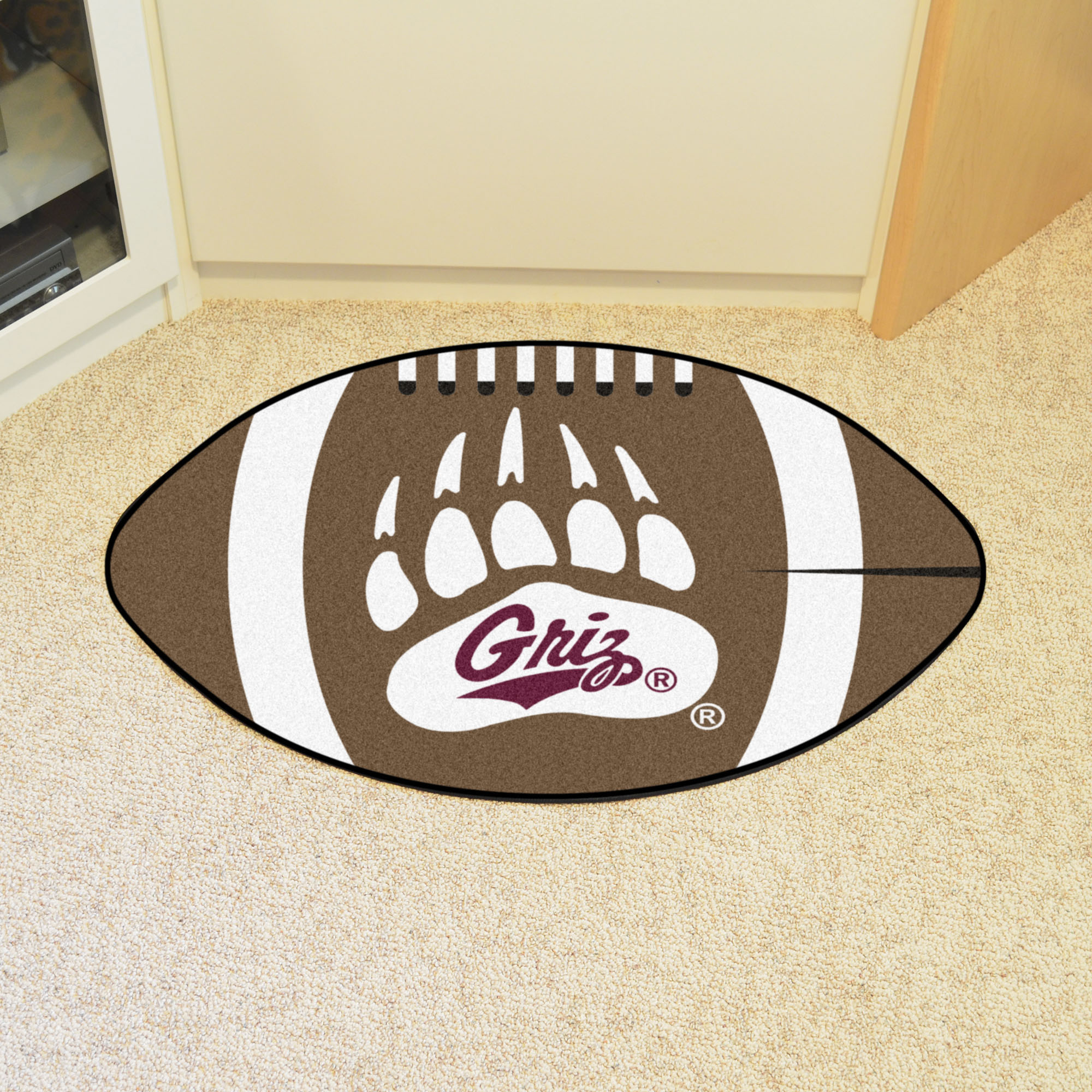 University of Montana Ball Shaped Area rugs (Ball Shaped Area Rugs: Football)