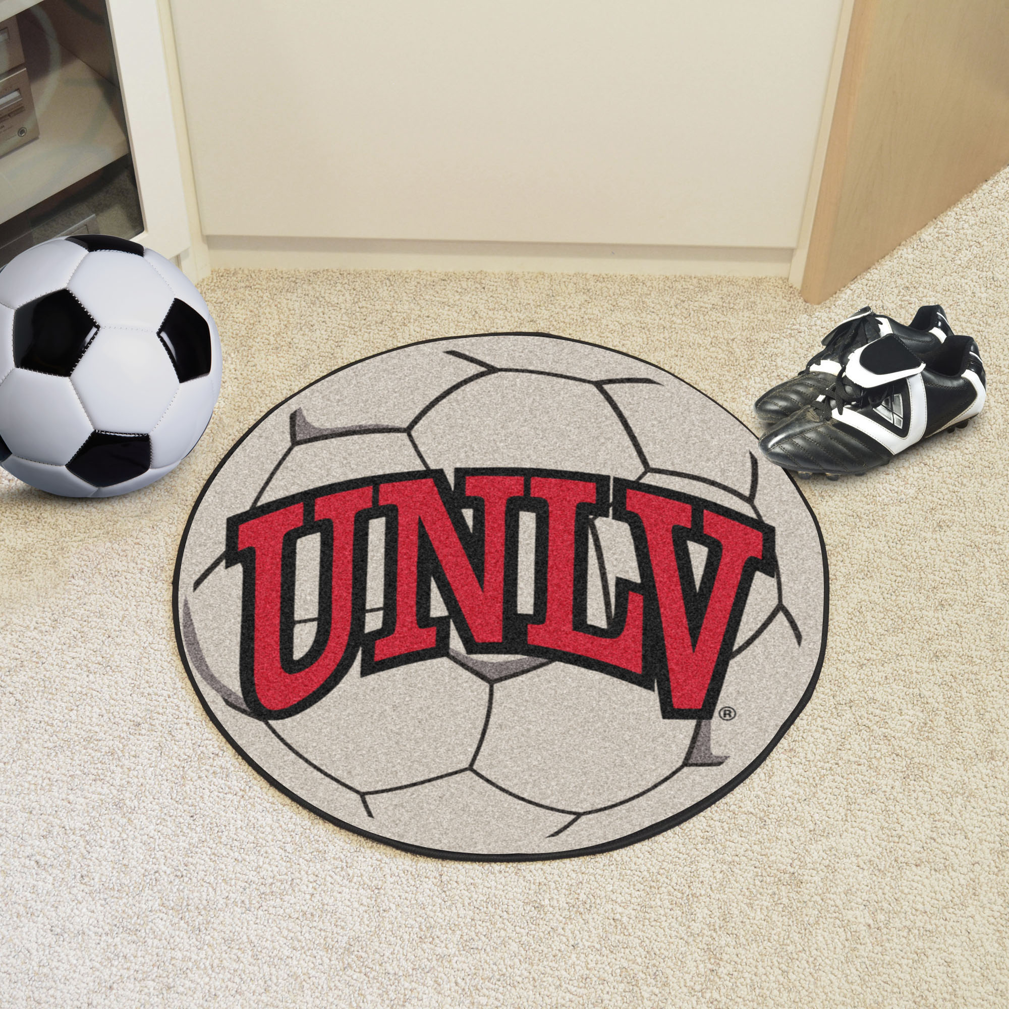 University of Nevada Las Vegas Ball Shaped Area rugs (Ball Shaped Area Rugs: Soccer Ball)