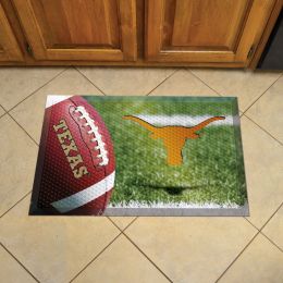 University of Texas Scrapper Doormat - 19" x 30" Rubber (Field & Logo: Football Field)