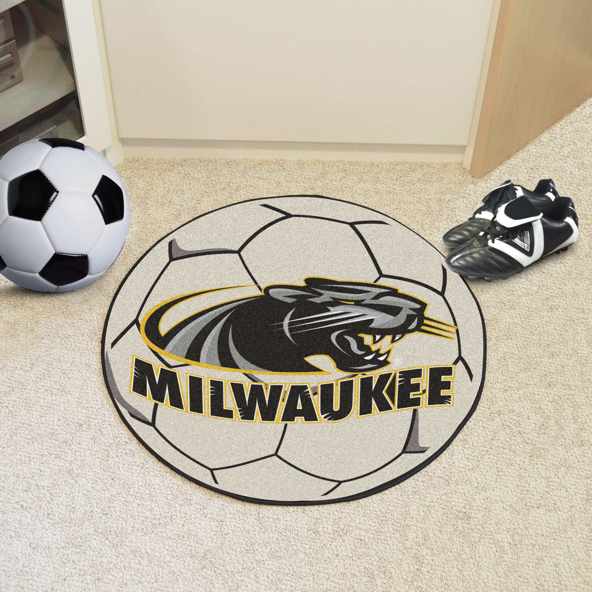 University of Wisconsin-Milwaukee Ball Shaped Area rugs (Ball Shaped Area Rugs: Soccer Ball)
