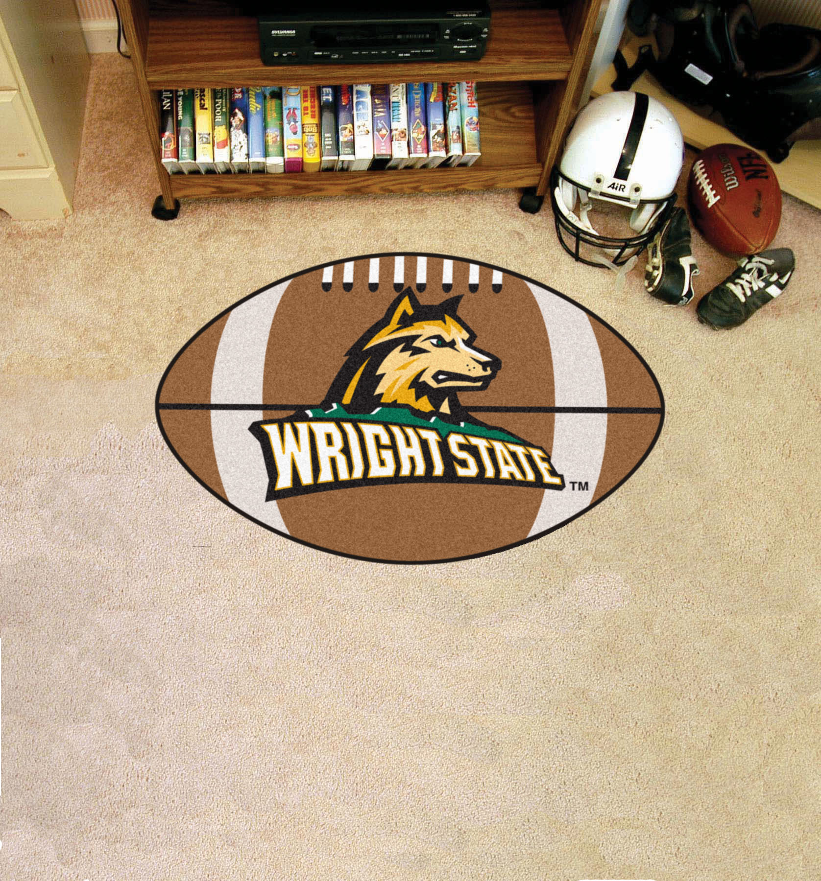Wright State University Ball Shaped Area Rugs (Ball Shaped Area Rugs: Football)
